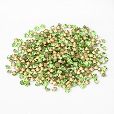Back Plated Grade A Diamond Glass Pointed Rhinestone RGLA-SS12-009-1