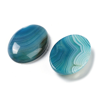 Natural Striped Agate/Banded Agate Cabochons G-H296-01F-1