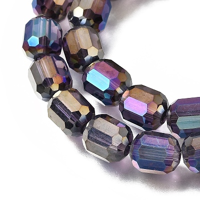 Electroplate Transparent Column Glass Beads Strands EGLA-A043-02-HP02-1
