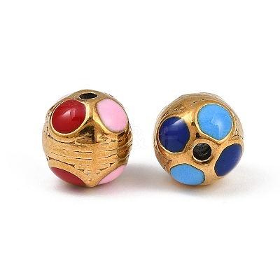 304 Stainless Steel Enamel Beads STAS-Z140-21G-1