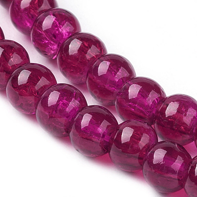Spray Painted Crackle Glass Beads Strands X-CCG-Q002-4mm-08-1