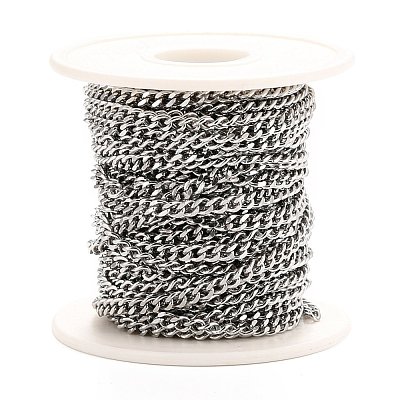Tarnish Resistant 304 Stainless Steel Cuban Link Chains CHS-K016-03A-P-1