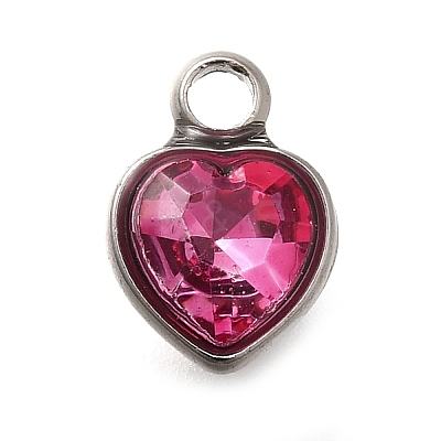 304 Stainless Steel with Rhinestone Pendants STAS-Q346-01P-09-1