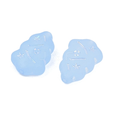 Frosted Transparent Acrylic Beads OACR-P029-04B-04-1