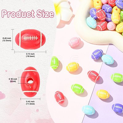 60Pcs 6 Colors Opaque Acrylic European Beads SACR-CJ0001-92-1