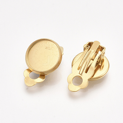 201 Stainless Steel Clip-on Earring Findings LS-X-STAS-T045-34B-G-1