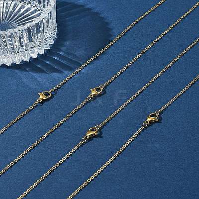4Pcs 304 Stainless Steel Cable Chain Necklace Making STAS-FS0001-81G-1