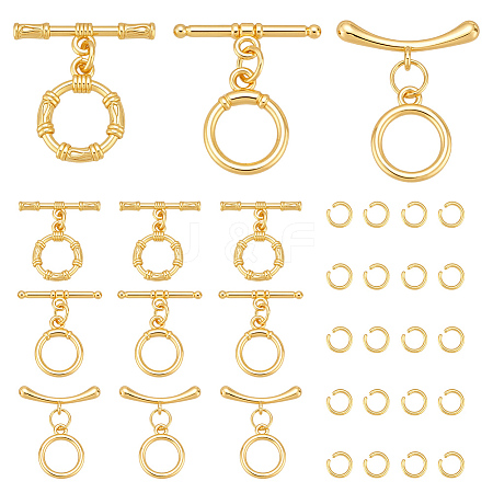 12Pcs 3 Styles Brass Toggle Clasps KK-ME0002-31-1