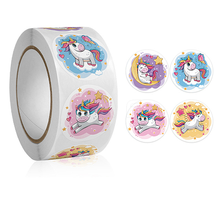 4 Patterns Cartoon Stickers Roll LS-UNIC-PW0001-009B-1