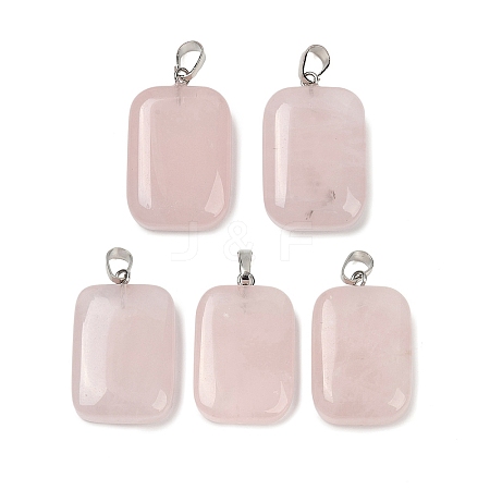 Natural Rose Quartz Pendants G-C184-02-1