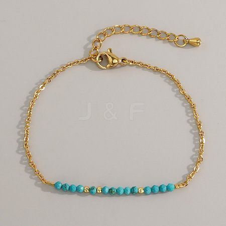 Natural Turquoise Beads Link Bracelets LS-AL8612-7-1