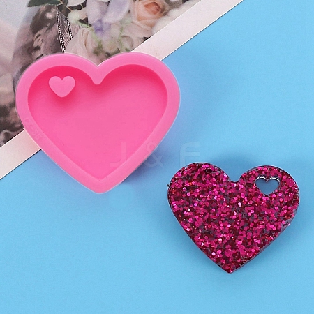 DIY Silicone Heart Pendant Molds PW-WG19217-01-1