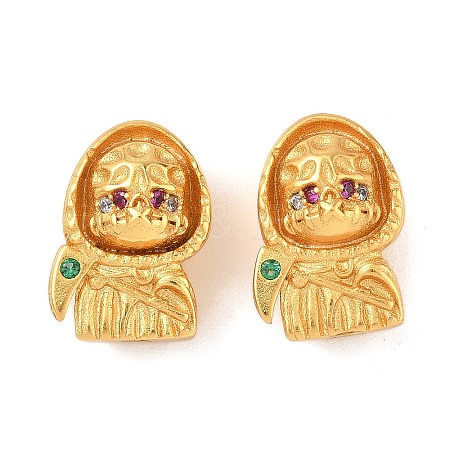 Brass Micro Pave Cubic Zirconia Beads KK-K364-48G-1