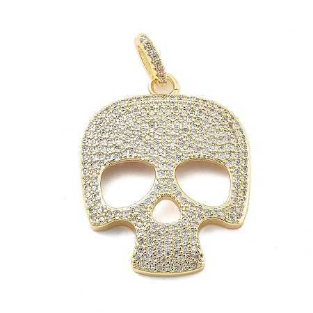 Brass Micro Pave Cubic Zirconia Pendants KK-L209-102G-02-1