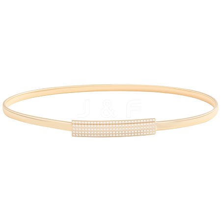 Iron & Resin Rhinestones Waist Chain Belts for Women Ladies Dress AJEW-WH20072-04G-1