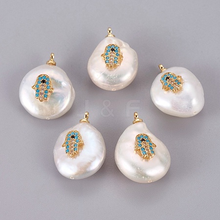Natural Cultured Freshwater Pearl Pendants PEAR-F008-56G-1