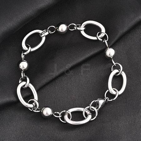 Tarnish Resistant 304 Stainless Steel Chain Bracelets BJEW-L661-09P-1