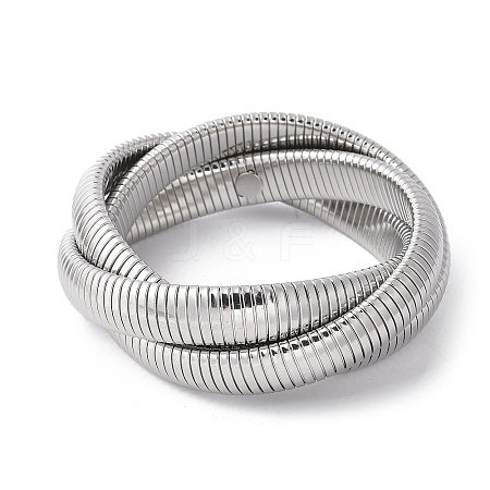 304 Stainless Steel Stretch Bracelets BJEW-A031-01E-P-1