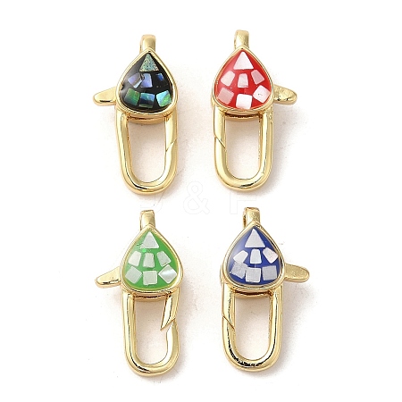 Brass Enamel Lobster Claw Clasps KK-K385-013G-1