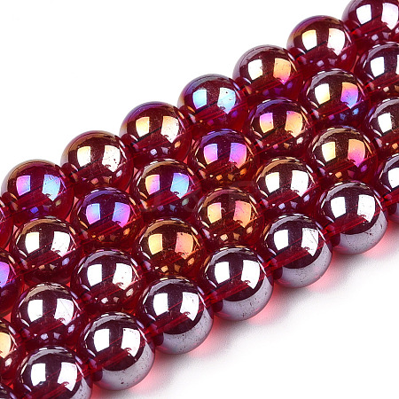 Electroplate Transparent Glass Beads Strands LS-GLAA-T032-T10mm-AB20-1
