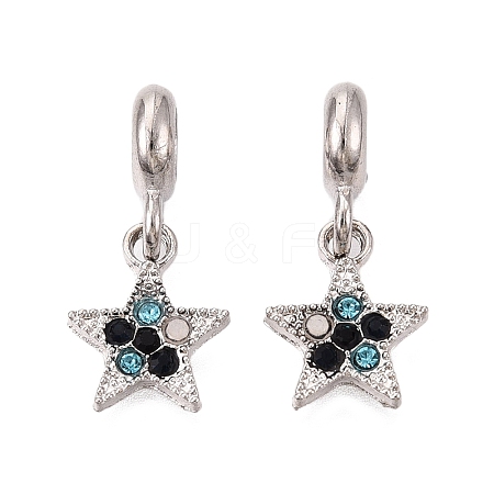 Alloy Colorful Rhinestone European Dangle Charms FIND-Q121-04P-1