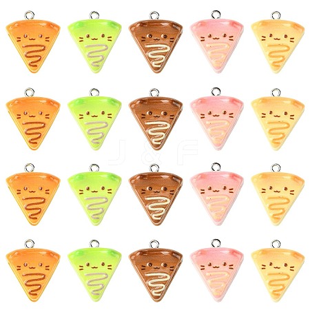 40Pcs 5 Colors Opaque Resin Pendants RESI-CJ0004-80-1