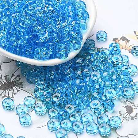 Transparent Colours Glass Seed Beads SEED-E001-T3x6mm-05-1