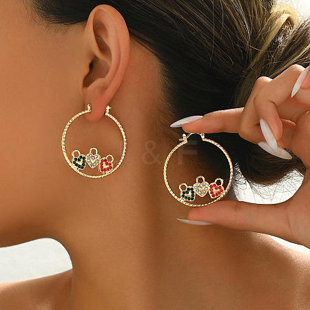 201 Stainless Steel Geometric Retro Casual Hoop Earrings ER1344-3-1