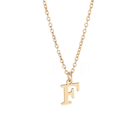 304 Stainless Steel Letter Pendant Necklaces NJEW-LP0001-53F-G-1
