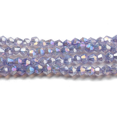 Baking Painted Transparent Glass Beads Strands DGLA-F002-04B-1