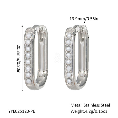 Elegant Stainless Steel Oval Hoop Earrings LS-UE0817-8-1