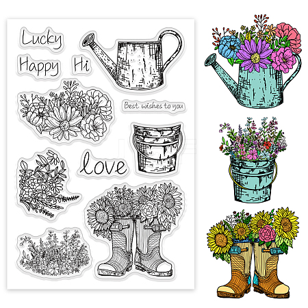 Custom Summer Theme PVC Plastic Clear Stamps DIY-WH0631-0165-1