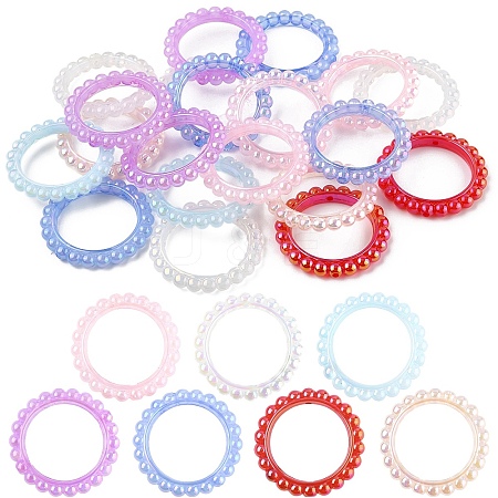20Pcs UV Plating Opaque Acrylic Bead Frame PACR-YW0001-37-1