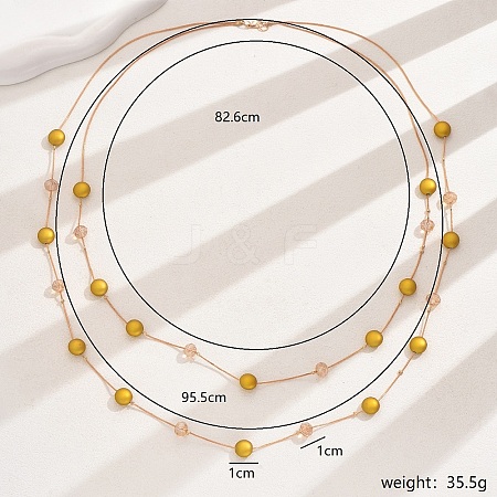 Elegant Double Layered Iron Bead Necklace for Women's Party Wear AT0046-1-1