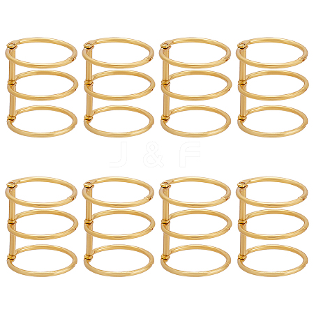 Iron 3 Ring Loose Leaf Book Binder Hinged Clamp FIND-WH0148-173-1