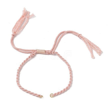 Braided Cotton Cord Bracelet Making MAK-L043-02G-08-1