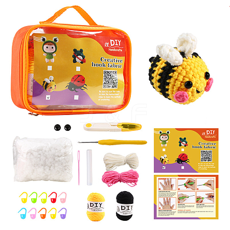 DIY Bee Knitting Kits DOLL-PW0016-01D-1