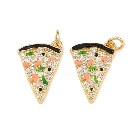 Brass Micro Pave Cubic Zirconia Pendants KK-Z146-20G-1
