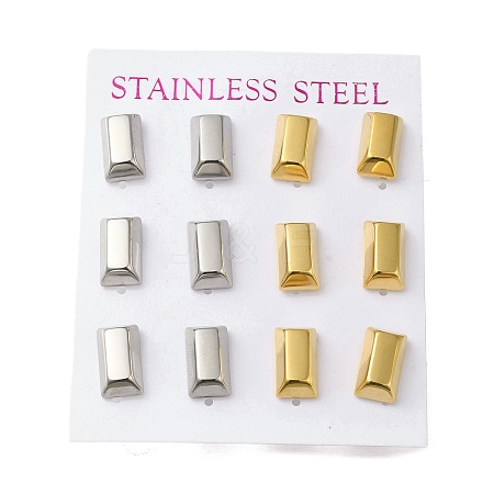 PVD Vacuum Plating 304 Stainless Steel Stud Earring EJEW-C099-06GP-1