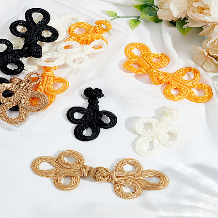 8Pcs 4 Colors Handmade Chinese Frog Knot Buttons Sets DIY-LP0006-87-1
