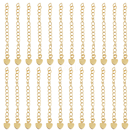 40Pcs Rack Plating Brass Curb Chain Extender KK-DC0004-26-1