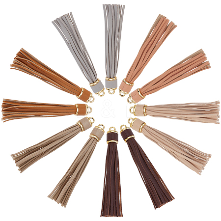 12Pcs 6 Colors Imitation Leather Tassel Big Pendants Decorations FIND-PH0024-17-1