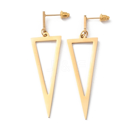 Alloy Hollow Out Triangle Dangle Stud Earrings for Women EJEW-WH0018-31G-1