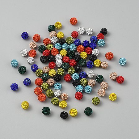 Handmade Polymer Clay Round Beads CLAY-WH0030-01A-1