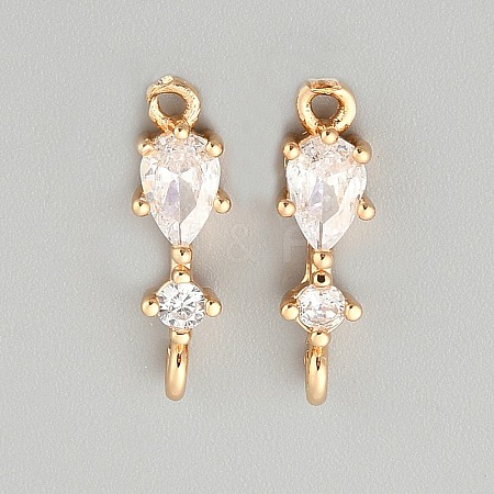Brass Micro Pave Cubic Zirconia Pendants KK-TAC0010-04G-01-1