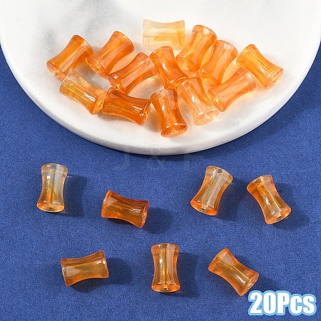 20Pcs Transparent Acrylic Beads Ink Wind Gradient Effect OACR-YW0003-20H-1
