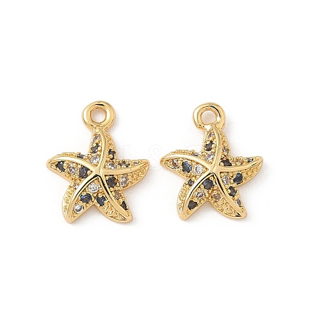 Brass Micro Pave Cubic Zirconia Charms KK-C099-01B-G-1