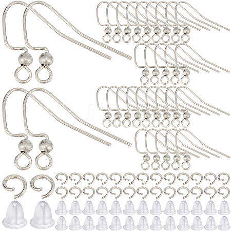 SOFPLATE 200Pcs 304 Stainless Steel Earring Hooks STAS-SP0001-44-1