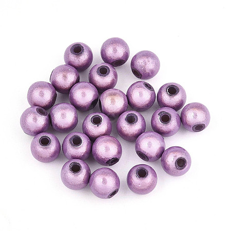 Spray Painted Acrylic Beads MACR-Q154-6mm-N08-1