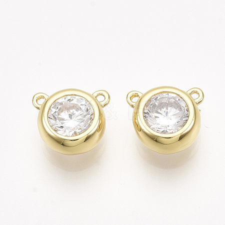 Brass Cubic Zirconia Charms KK-T038-563G-NF-1